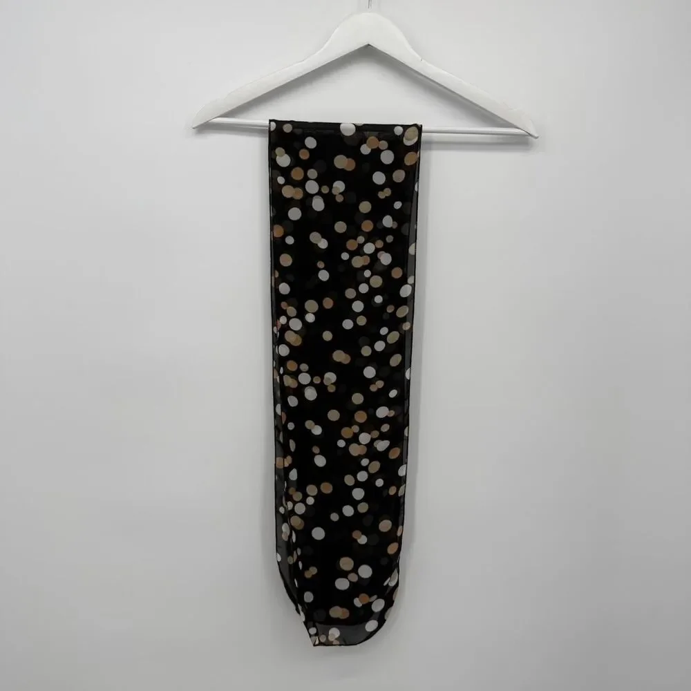 Unbranded Polka Dot Scarf Black Multi Dot Pattern Accessory Tie Neck